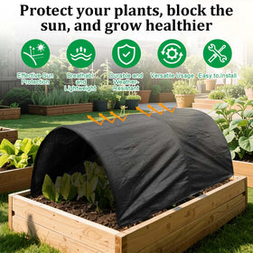 Voccos sun shade tunnel over a raised bed ready for use