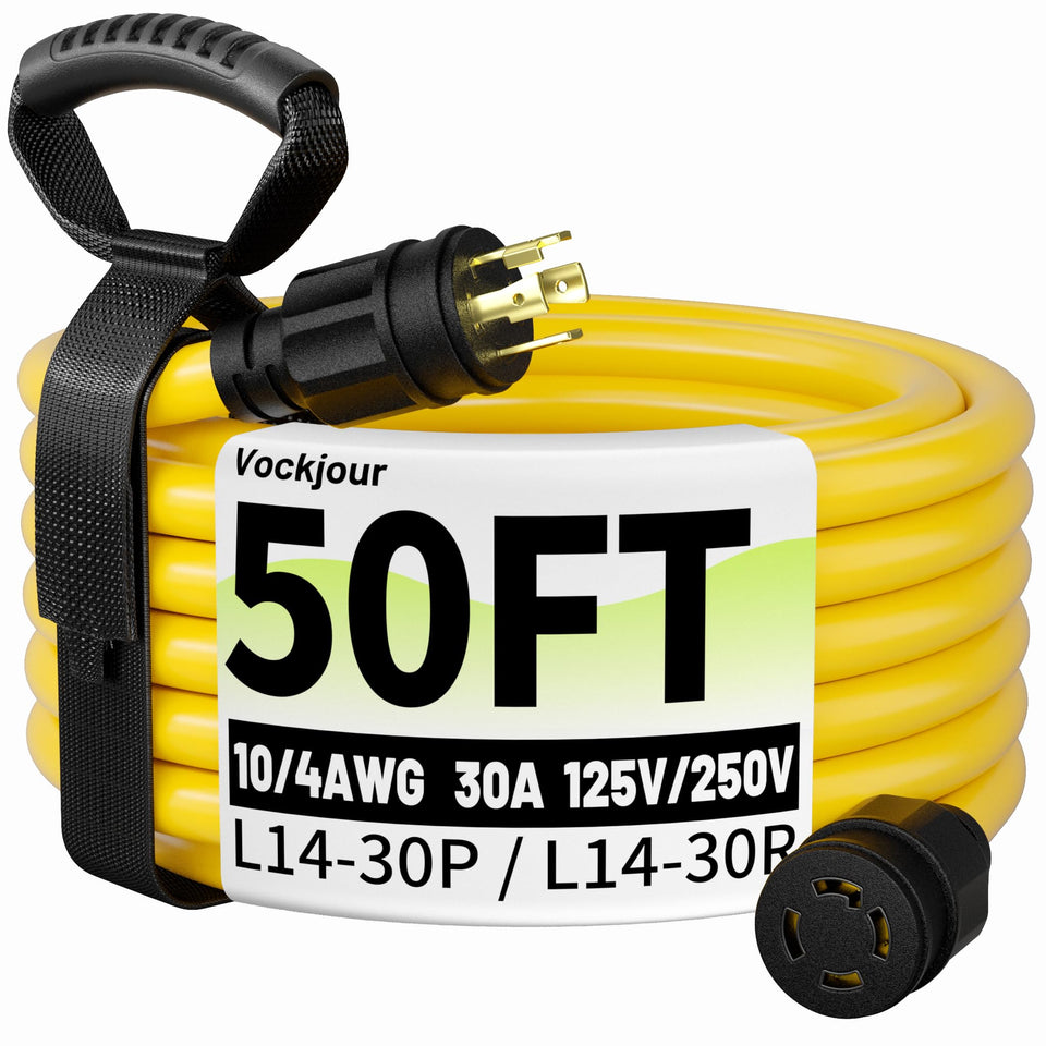 Vockjour 50ft generator cord with twist-lock plug for reliable outdoor power