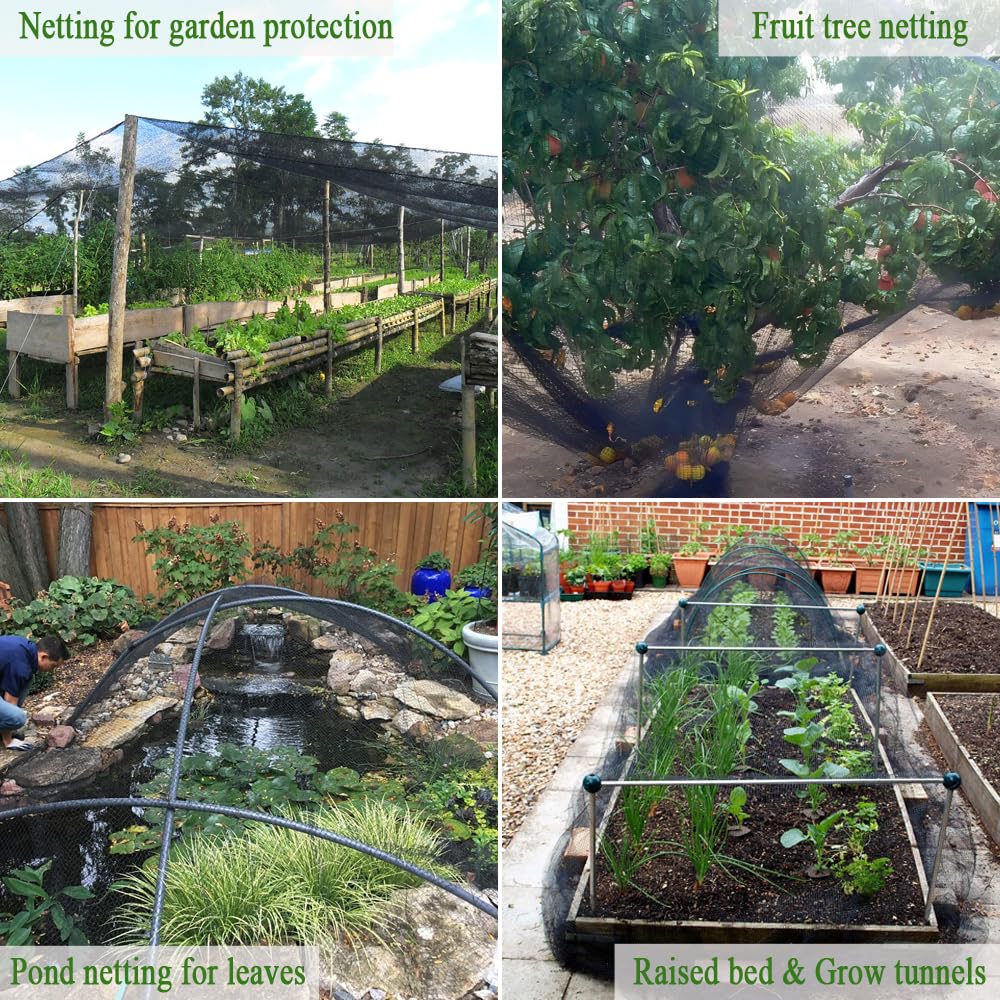 Vocray fruit tree netting reduces bird damage in orchards.