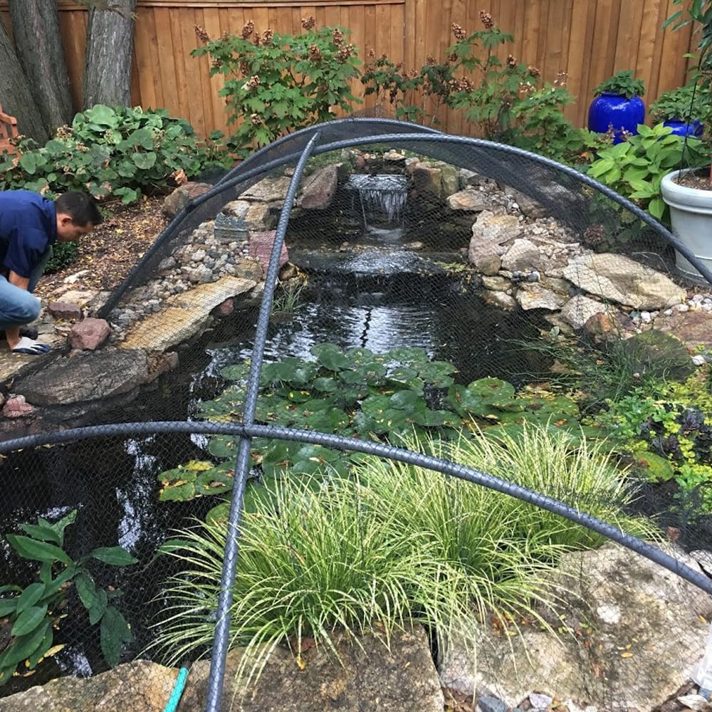 Vocray koi pond netting blocks leaves while allowing light and water flow.
