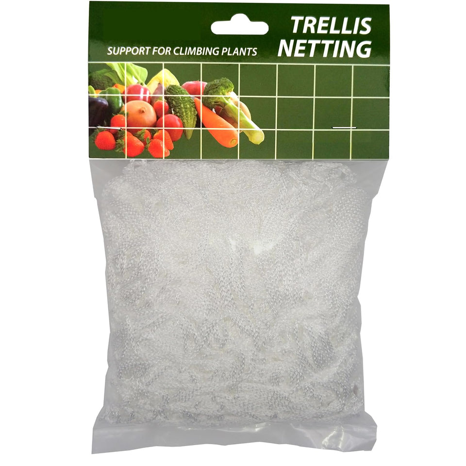 Vocray Plant Trellis Netting 5x15ft setup supports vertical climbing plants efficiently.