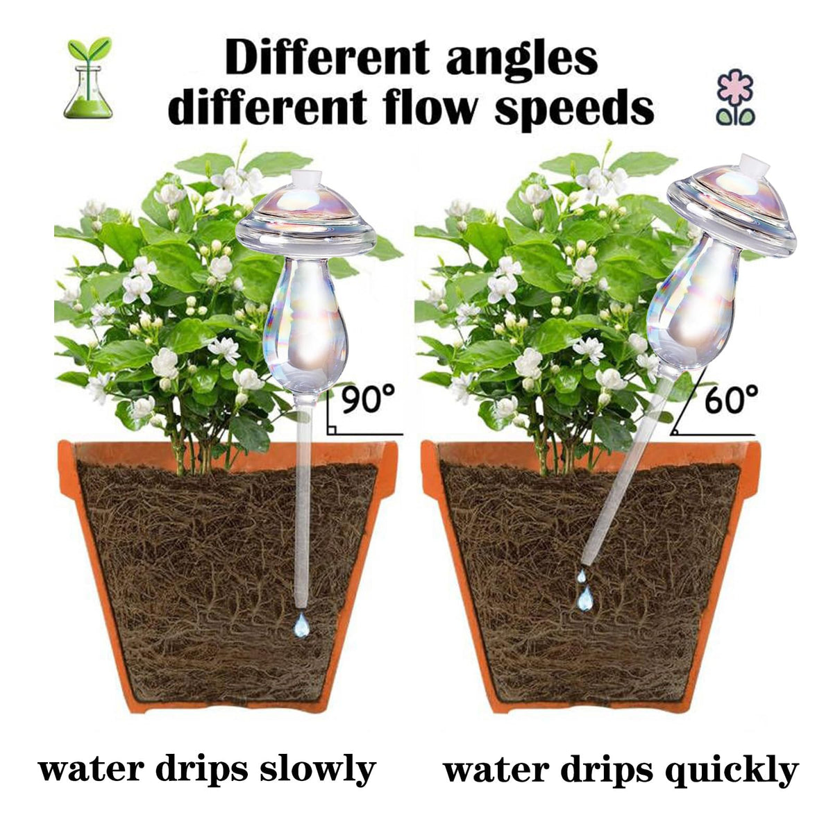 Vodhord glass watering bulbs sized 9.84 inches for versatile placement