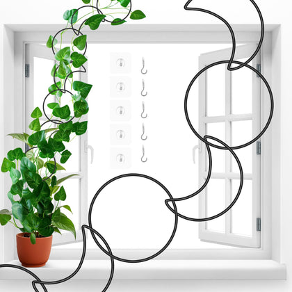 Vodolo chain trellis with adjustable length for narrow window display and climbing vines