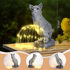 VOFSTAND outdoor statue showcases solar illumination after sunset.