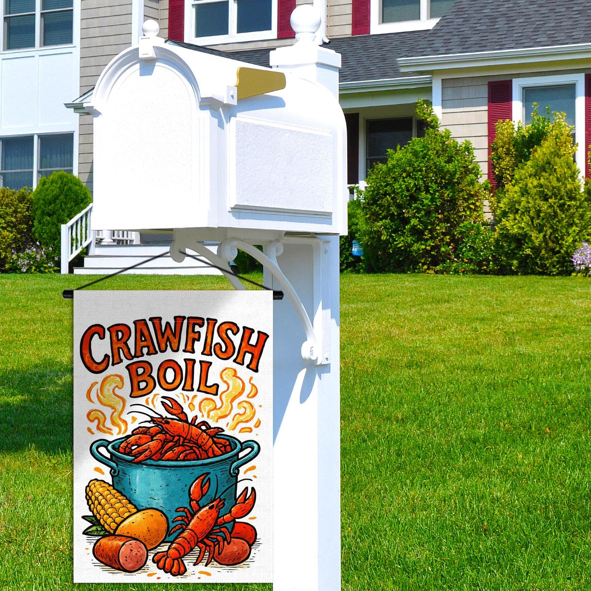 Vohado double-sized garden flag enhances visibility from across the yard.