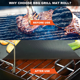 VOIRBLEU grill mat roll durable heat-resistant layer protects grates