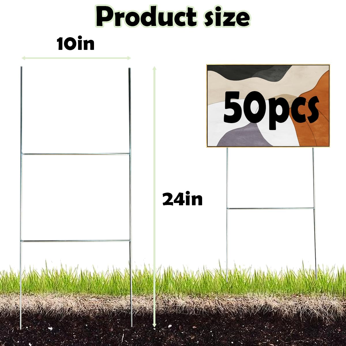 Voittozege H-frame yard sign stand keeps open house signs upright and easy to move
