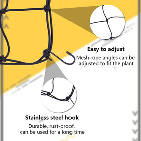 Voittoze trellis net with 12 hooks included for quick, secure installation.