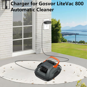 VOJSALDR Gosvor LiteVac 800 charger attached to pool cleaner for seamless power.