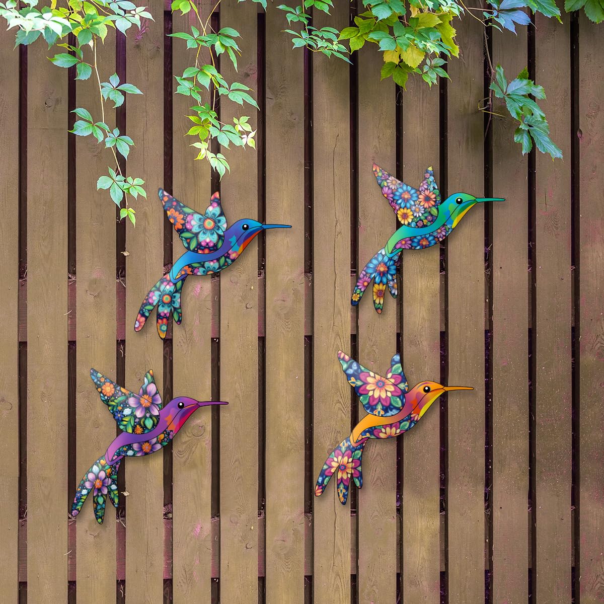 VOKPROOF four hummingbirds create a lively focal point in indoor or outdoor spaces.