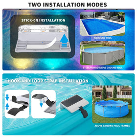 Four VOLISUN pool lights provide even deck illumination for above-ground pools