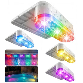 VOLISUN solar pool light with RGB modes enhances nighttime ambiance for above-ground pools