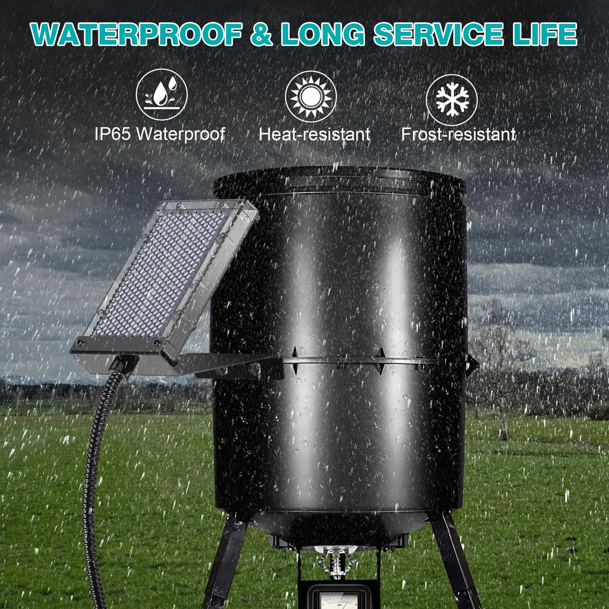 VOLT HERO IP65 weatherproof solar panel withstands rain and snow.