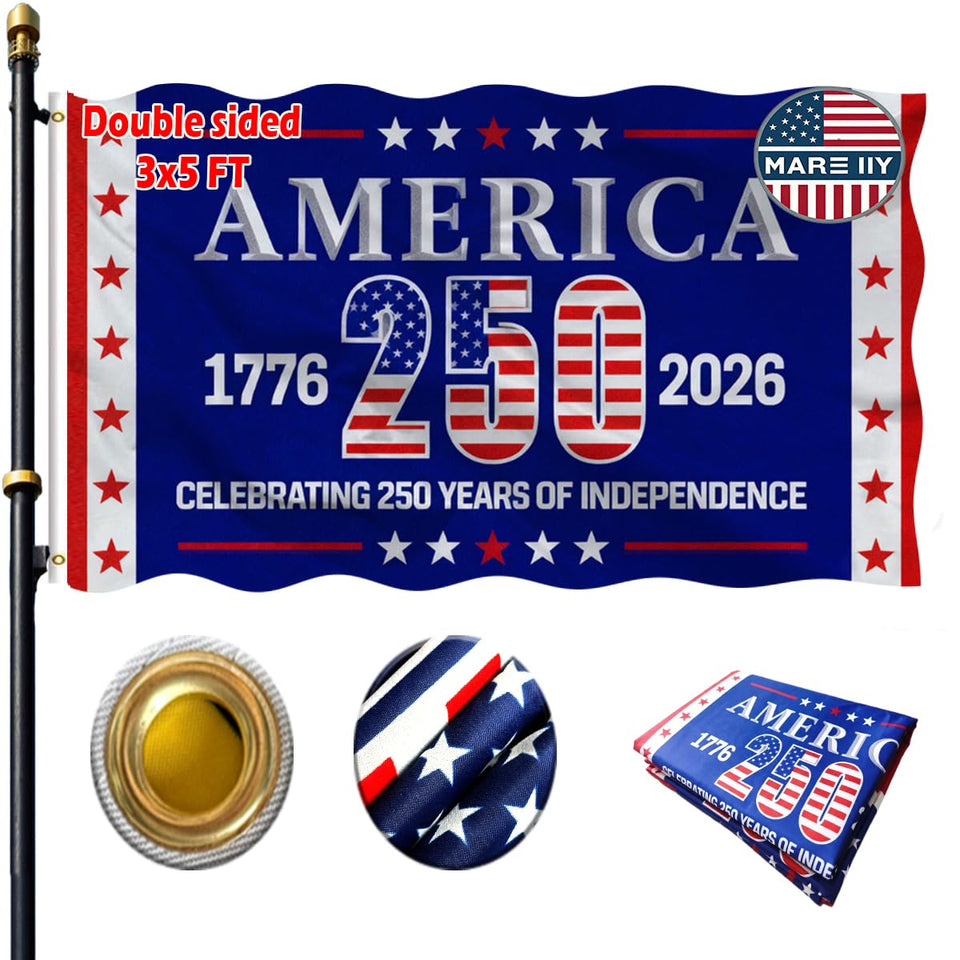 Volta blue American flag double sided 3x5 flag for porch display with identical visuals