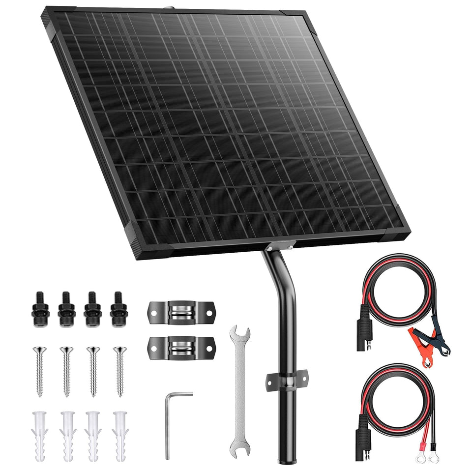 Voltset 12V gate opener solar panel 20W powers off-grid gates efficiently.