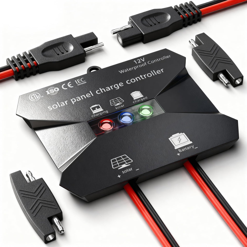 Voltset Solar Charge Controller IP68 weatherproof for outdoor mounting.