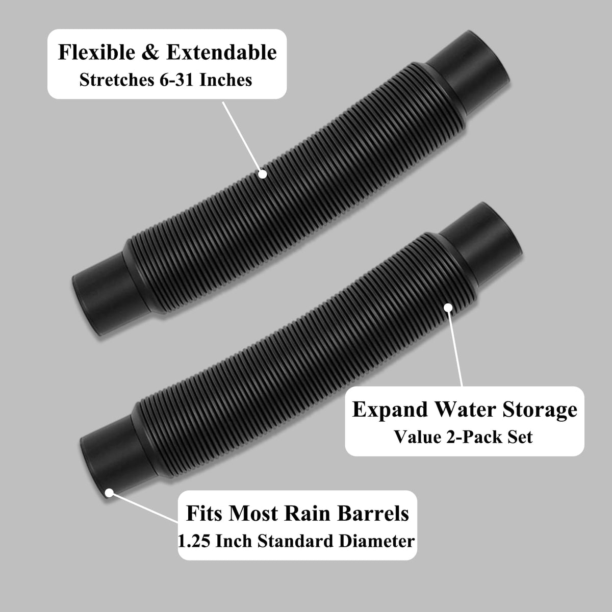 Volwiqu rain barrel linking kit for expanded storage options