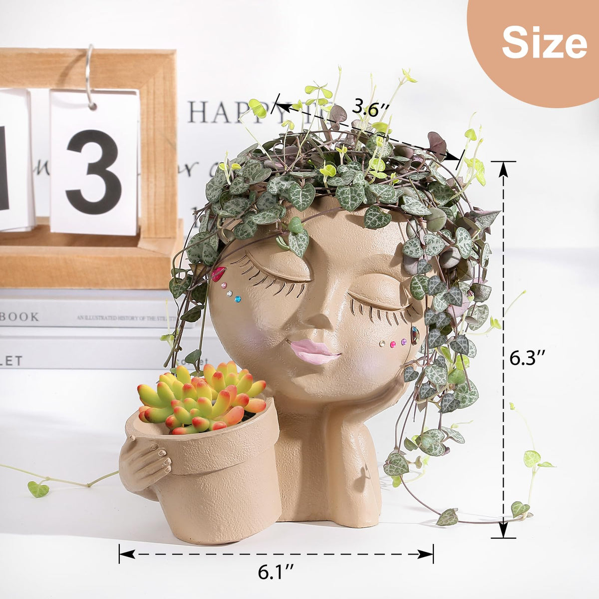 vomiceak face planter shows two drainage holes for healthy watering