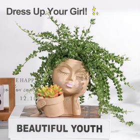 vomiceak khaki lady planter adds stylish decor to home or garden