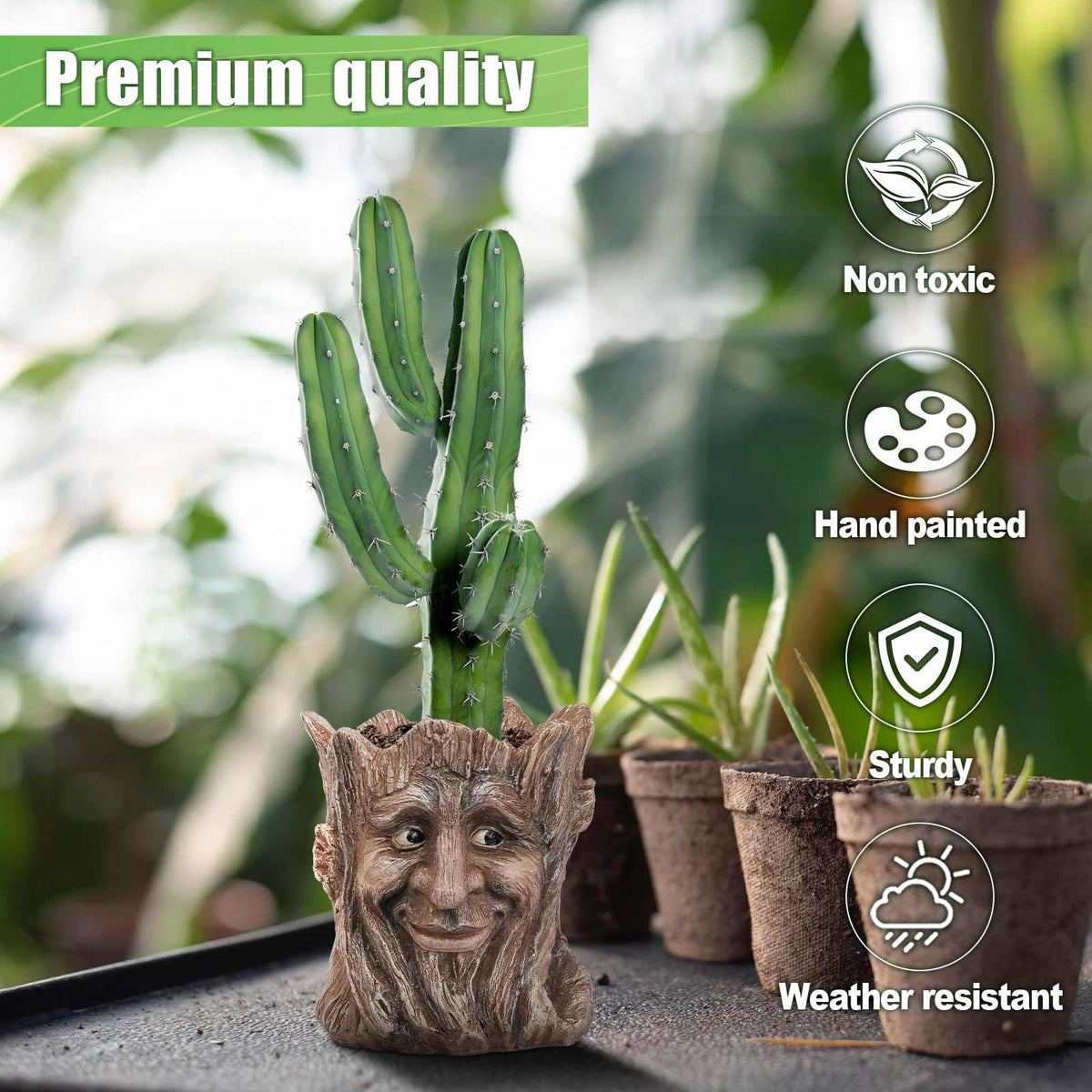 Vomiceak face planter measures 4.7 inches by 5.9 inches for small plants.