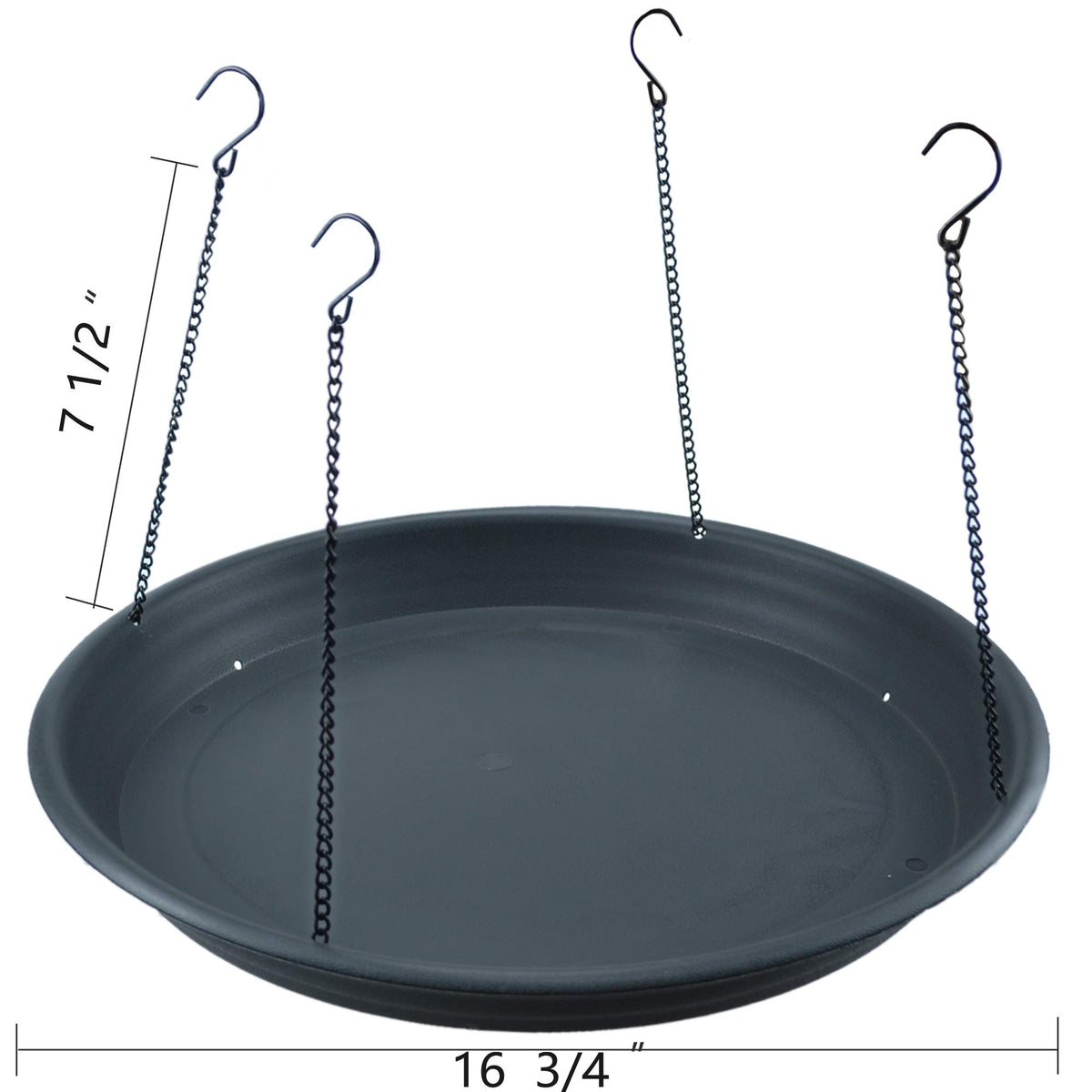 Vomvomp black backyard feeder platform attracts birds while minimizing seed waste.