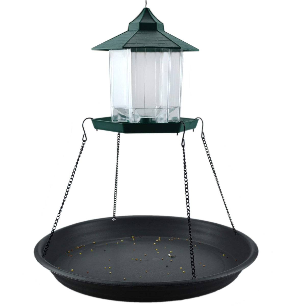 Vomvomp seed tray hanging chain detail shows sturdy outdoor setup.