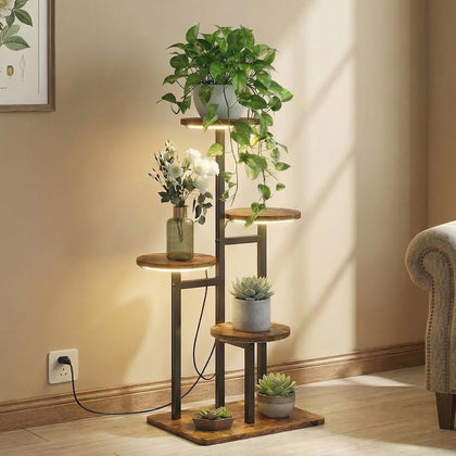 Vondream 4-Tier Plant Stand with Grow Light for compact indoor greenery