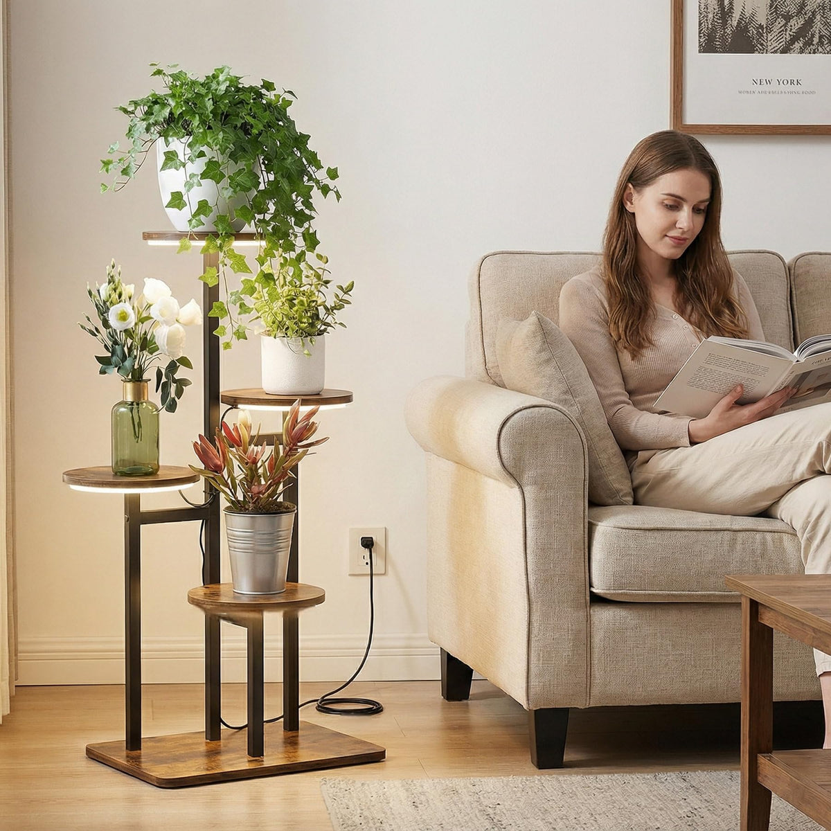 Vondream Corner Plant Stand fits tight spaces elevating living room greenery