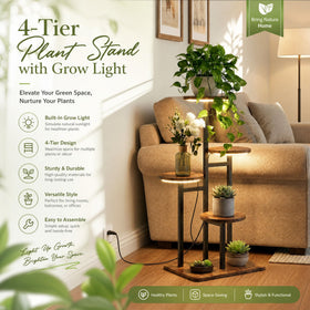 Vondream Multi-layer Plant Shelf with iron frame supports lush arrangements
