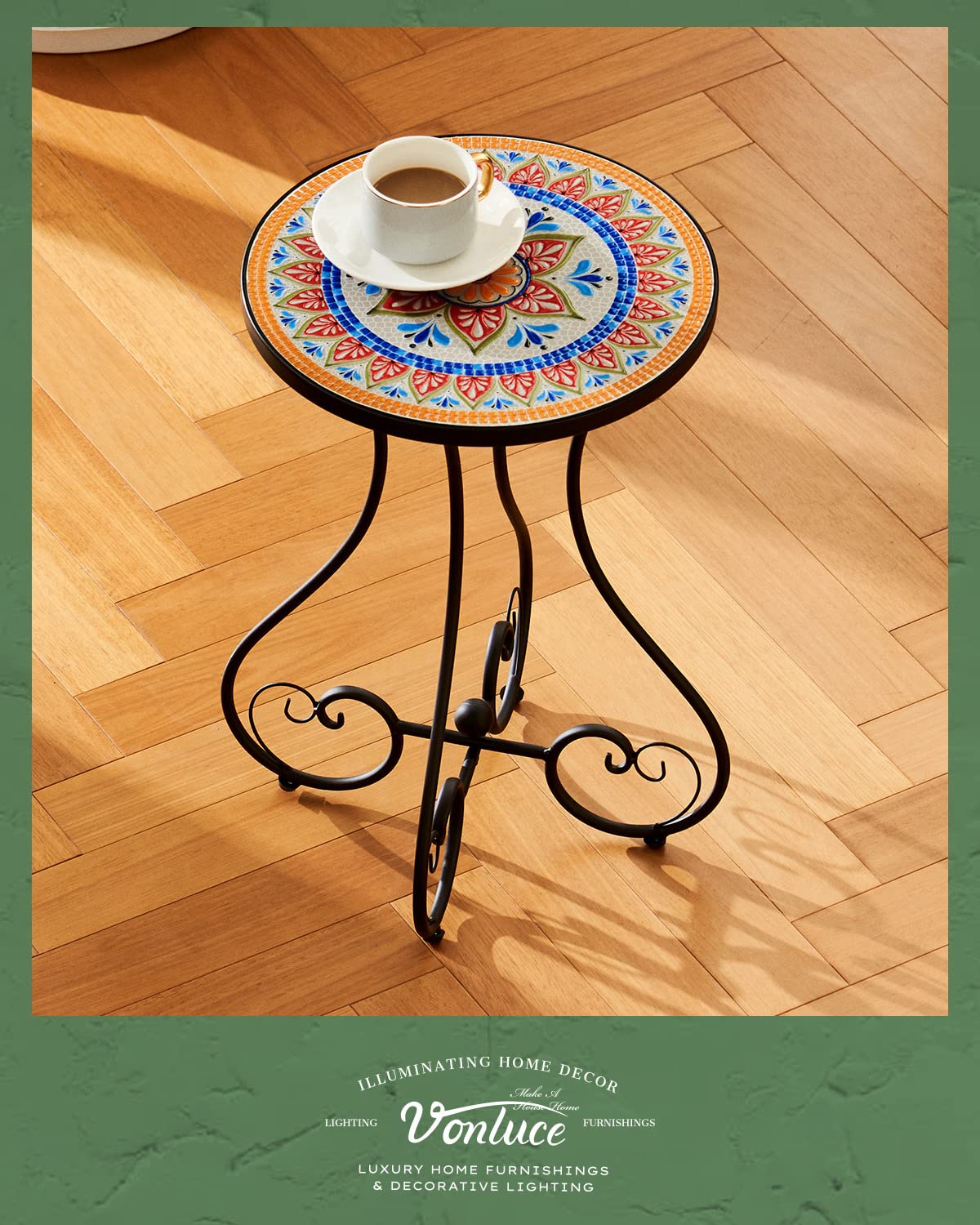 VONLUCE 21-inch height is ideal beside seating indoors or on the porch