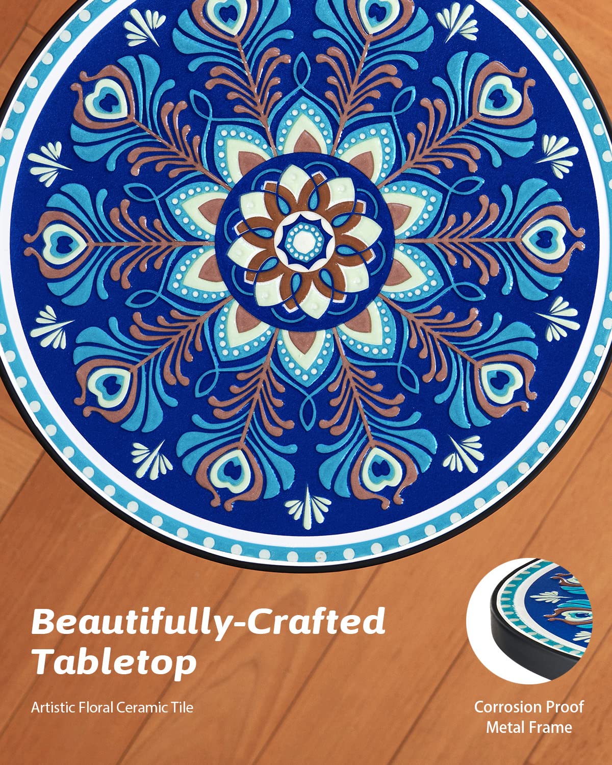 VONLUCE ceramic tile top supports up to 110 pounds for versatile surface needs