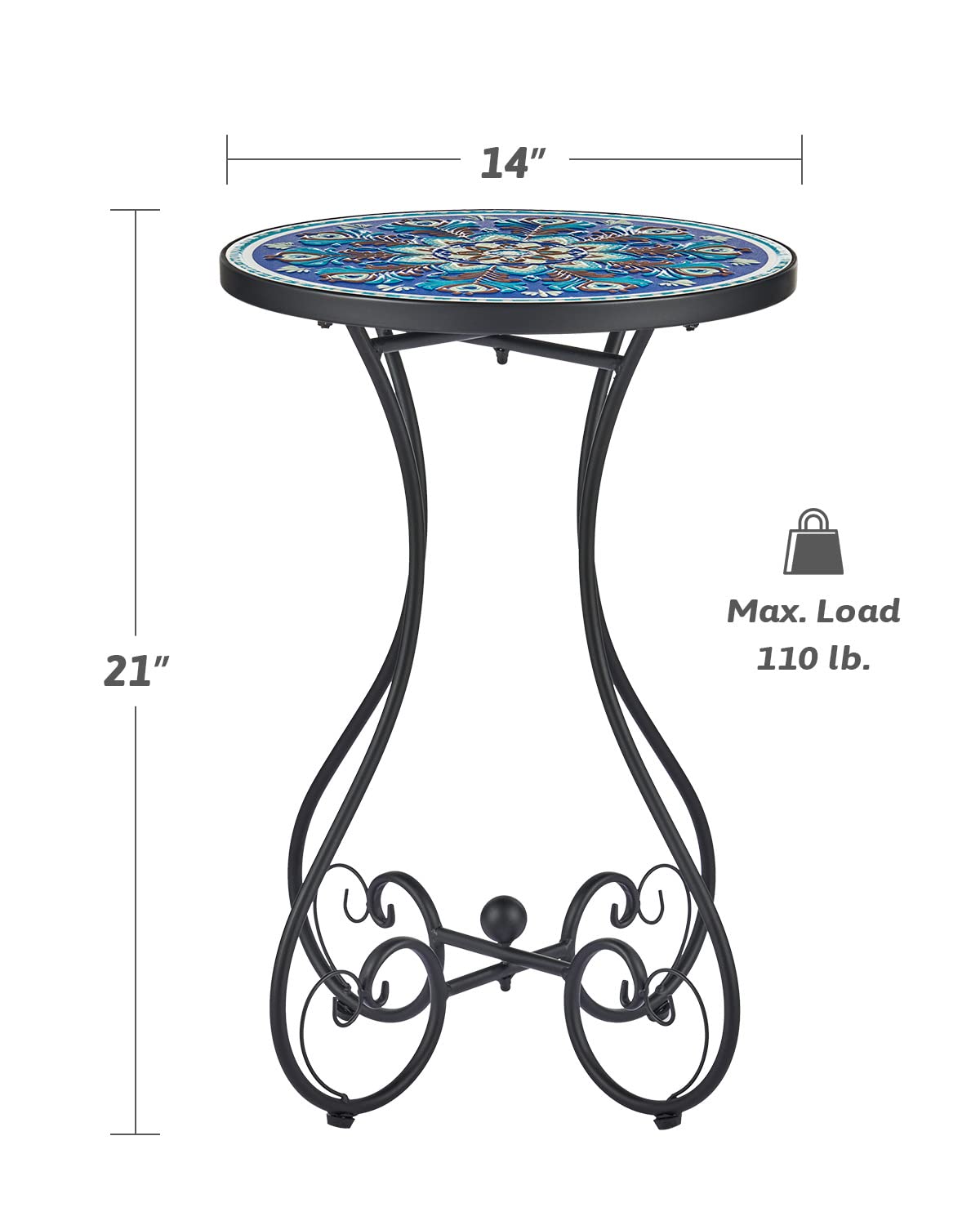 VONLUCE multipurpose plant stand doubles as a patio or bedside table