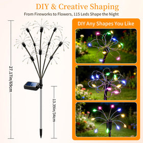 VOOKRY multicolor starburst lights add festive color to gardens, patios, and pathways.