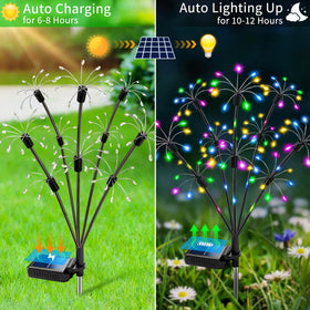 VOOKRY solar-powered automation turns on at dusk for hands-free illumination.