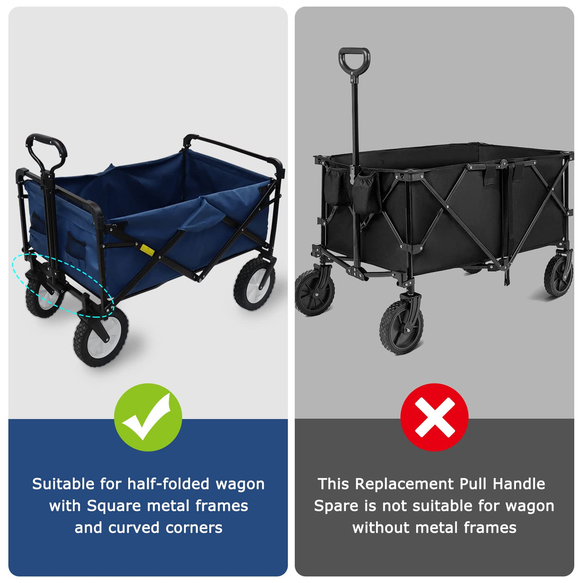 VOONKE telescopic pull rod ready-to-install for camping wagons on sturdy frames.