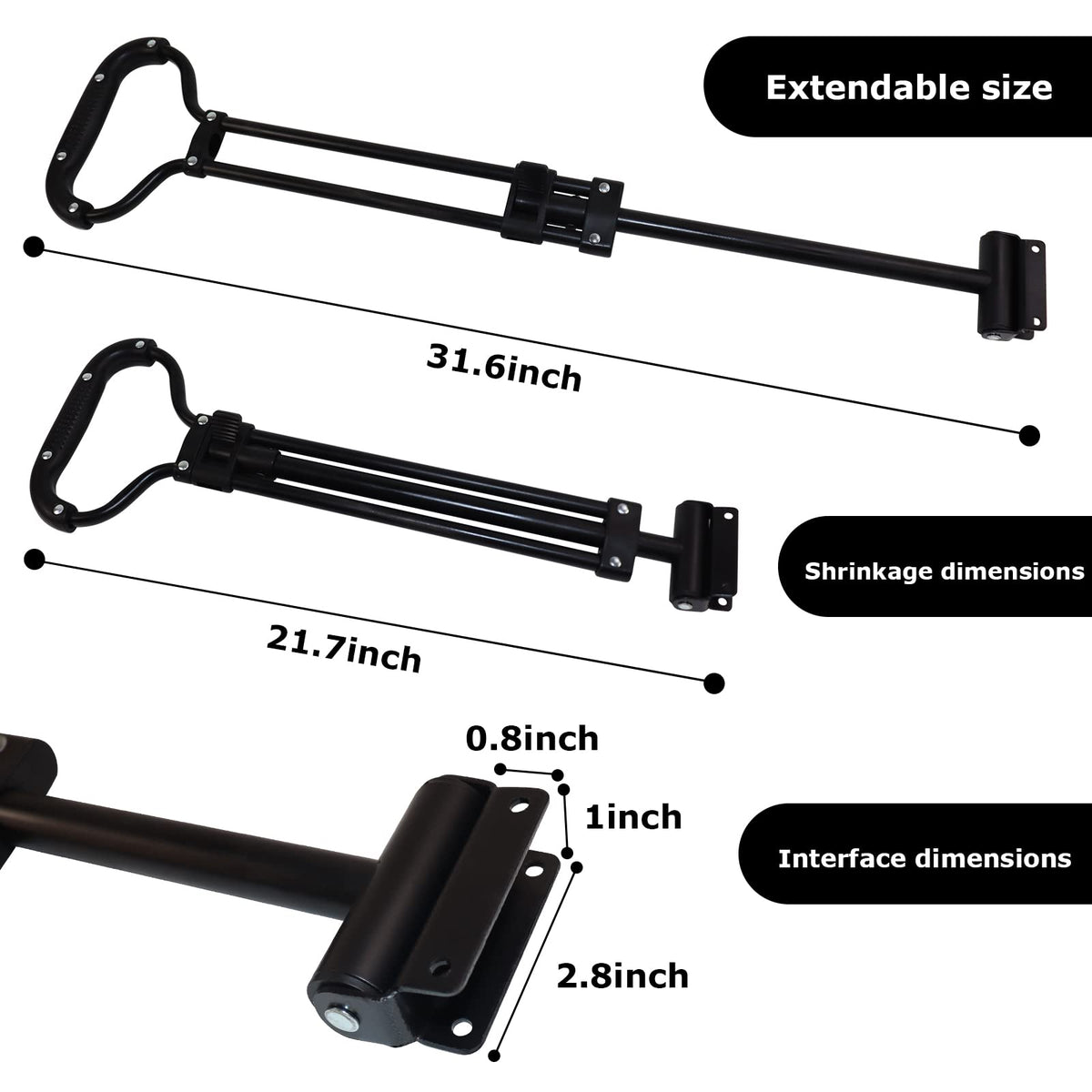 VOONKE wagon pull-handle fitment with fixed metal frame for stable towing.