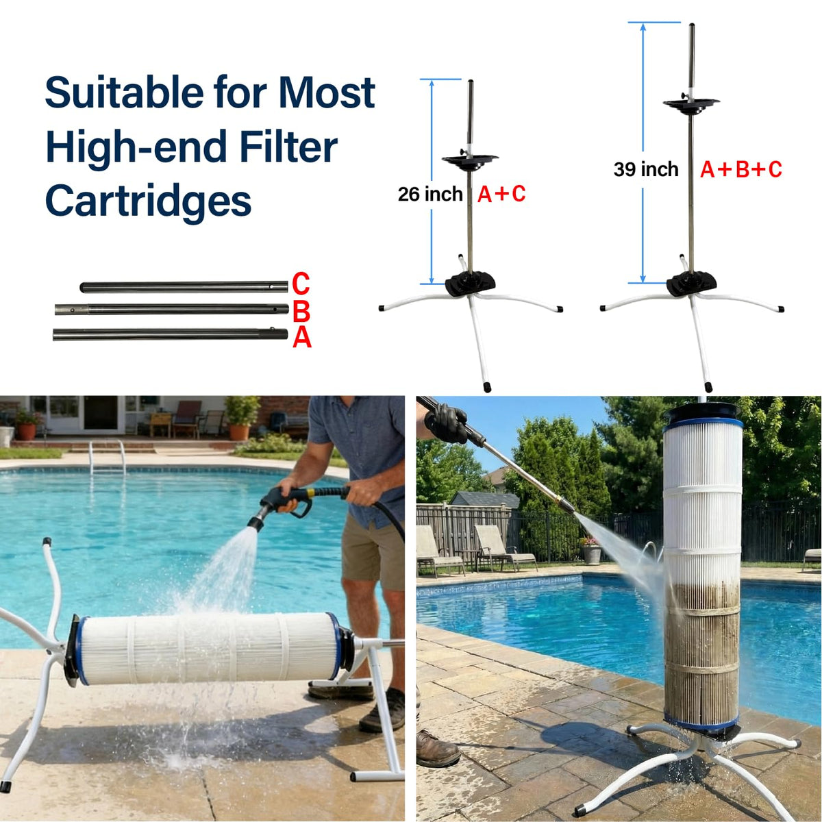 Vootenec heavy-duty pulley system adds durability to support water-logged cartridges.