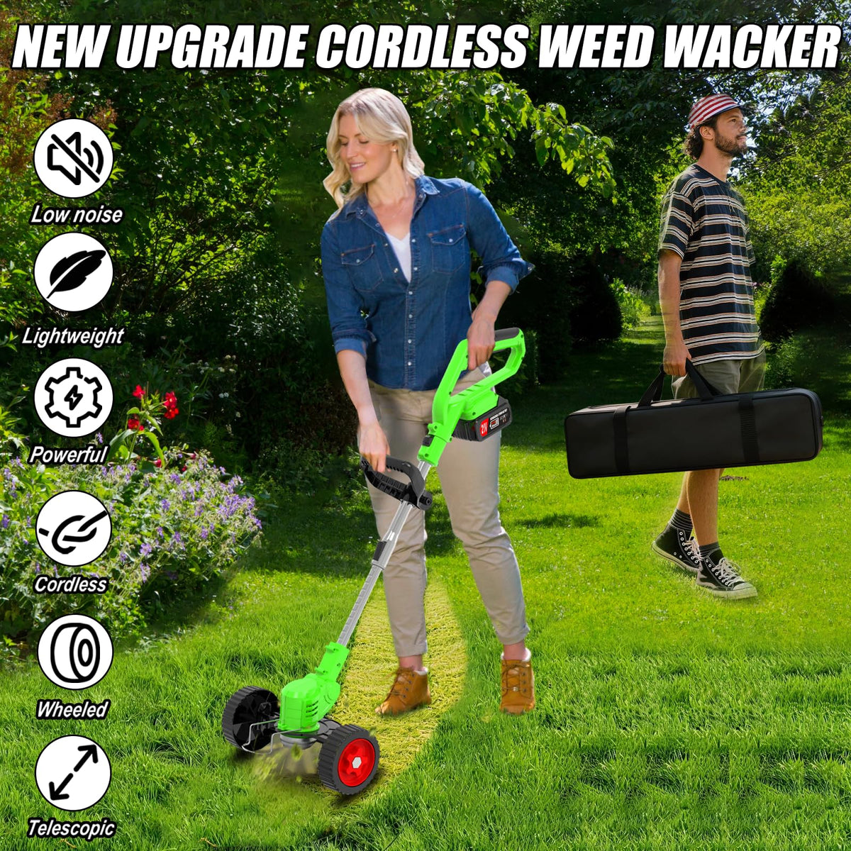 Vopot weed wacker includes four blade types for versatile trimming