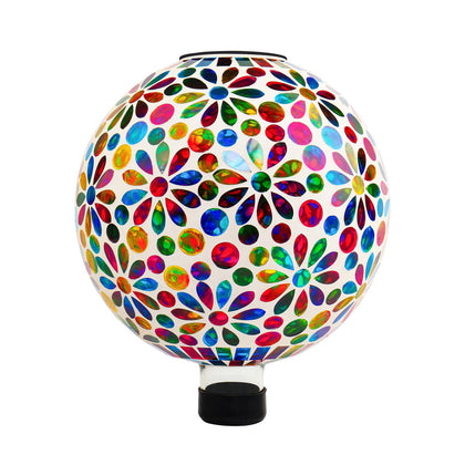 VOREEN solar gazing ball, 10 inch, adds shimmering color to daytime garden paths