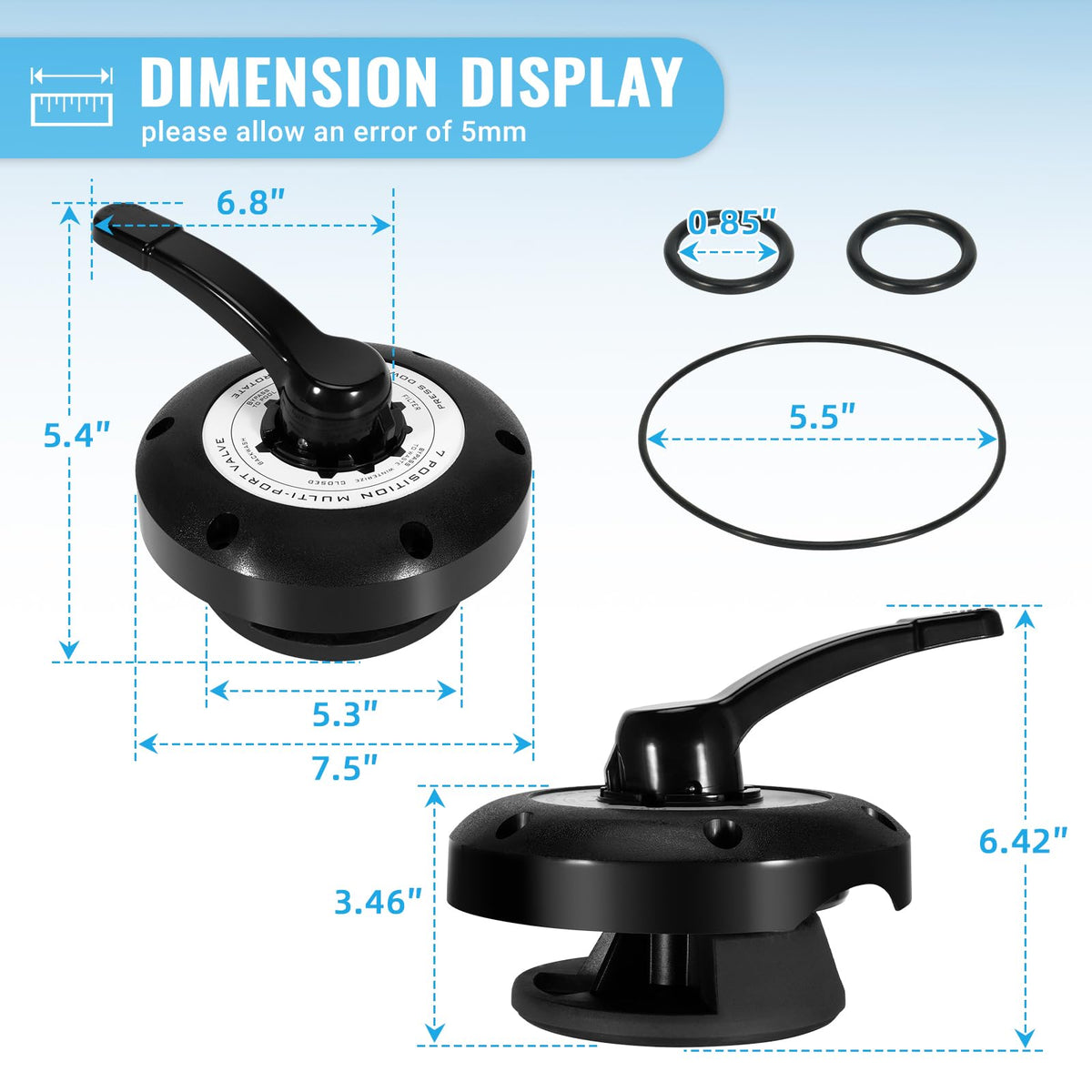 VORGENS 7-position valve top assembly enables smooth multi-port operation.
