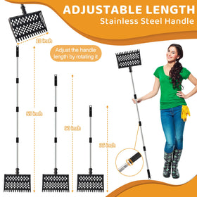 Vorhomness 10-inch rust-resistant scoop head for higher capacity scooping and sifting.