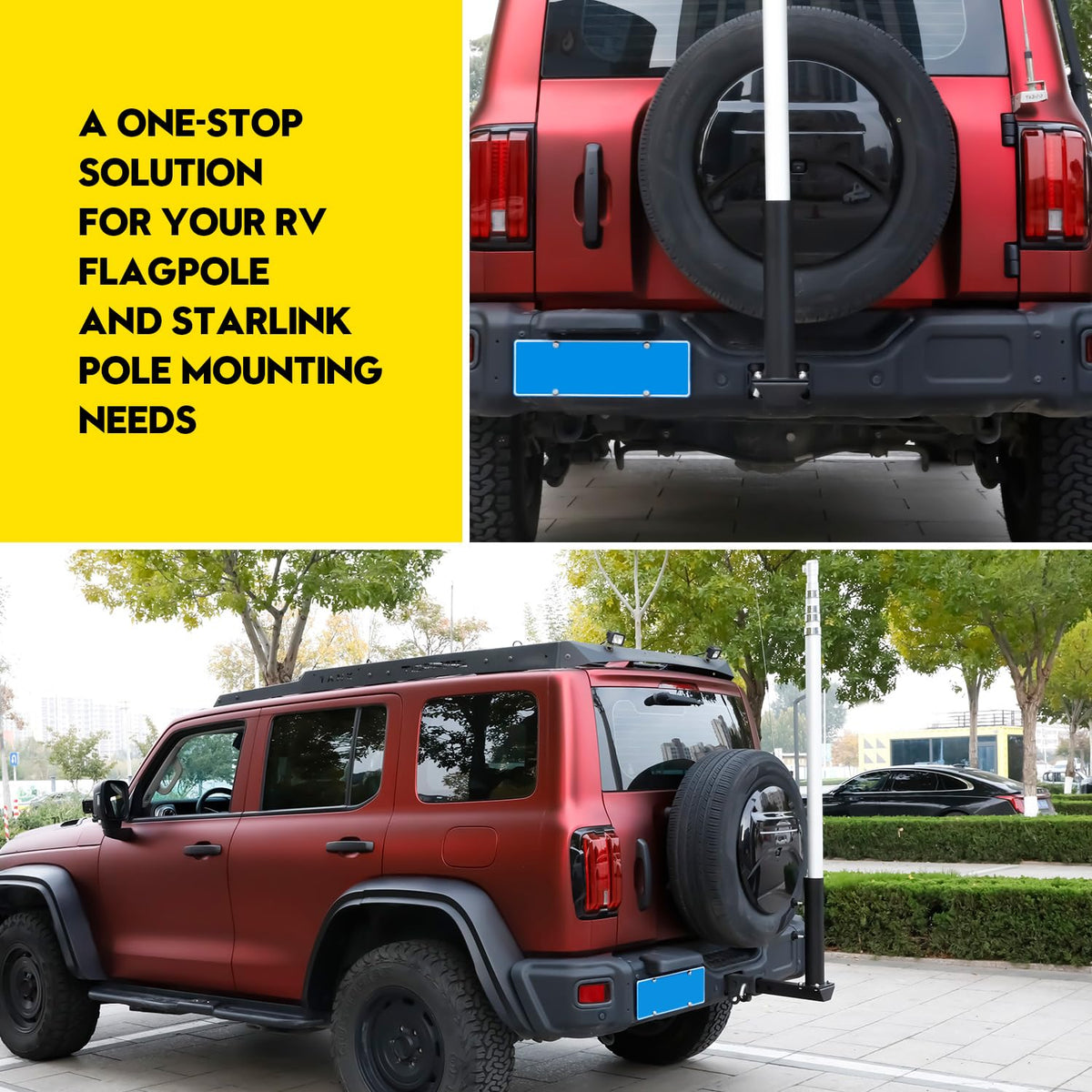 Vornalex versatile RV bracket for bikes, cargo trays and Starlink