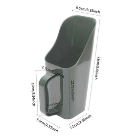 Vornetil plastic shovel with versatile function for soil and compost tasks.