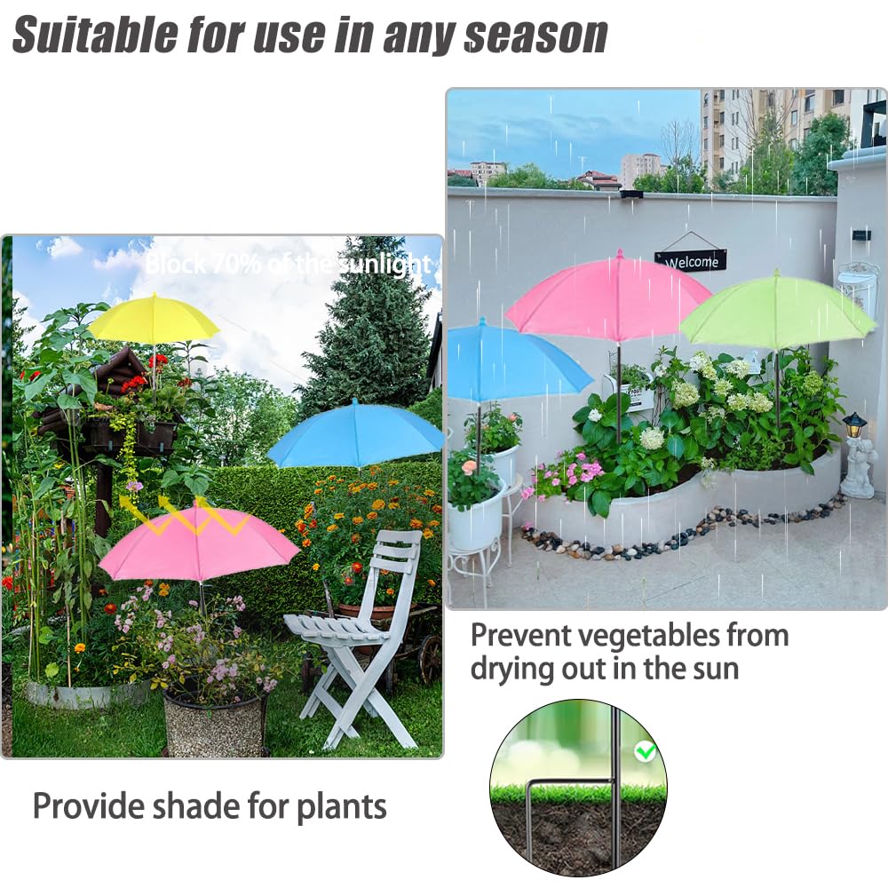 Vorriop plant umbrella includes shepherd hook for versatile outdoor use