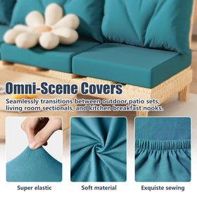 Vorshape back elastic-straps cushion cover stays secure