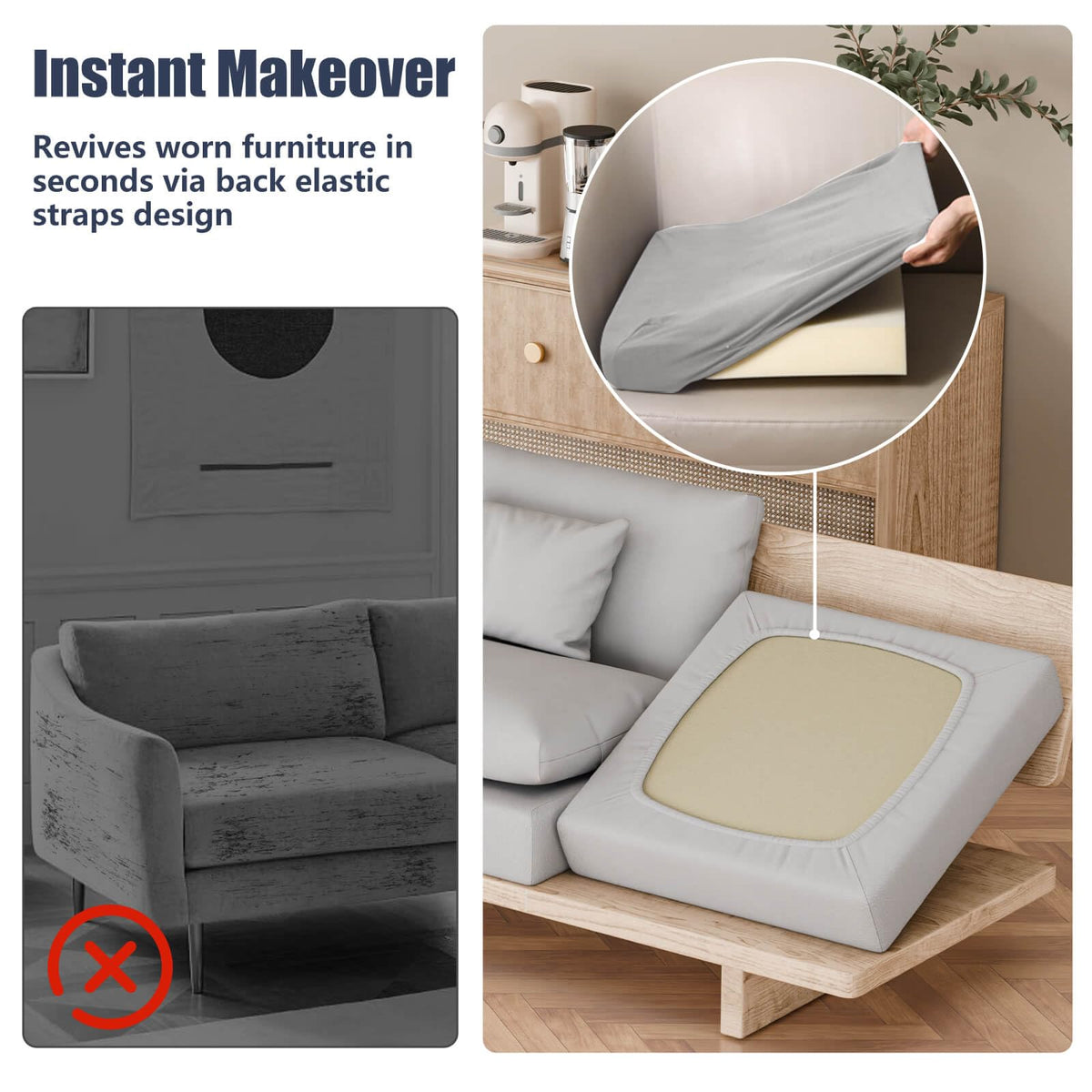 Vorshape universal-fit cushion covers suit outdoor and indoor furniture styles