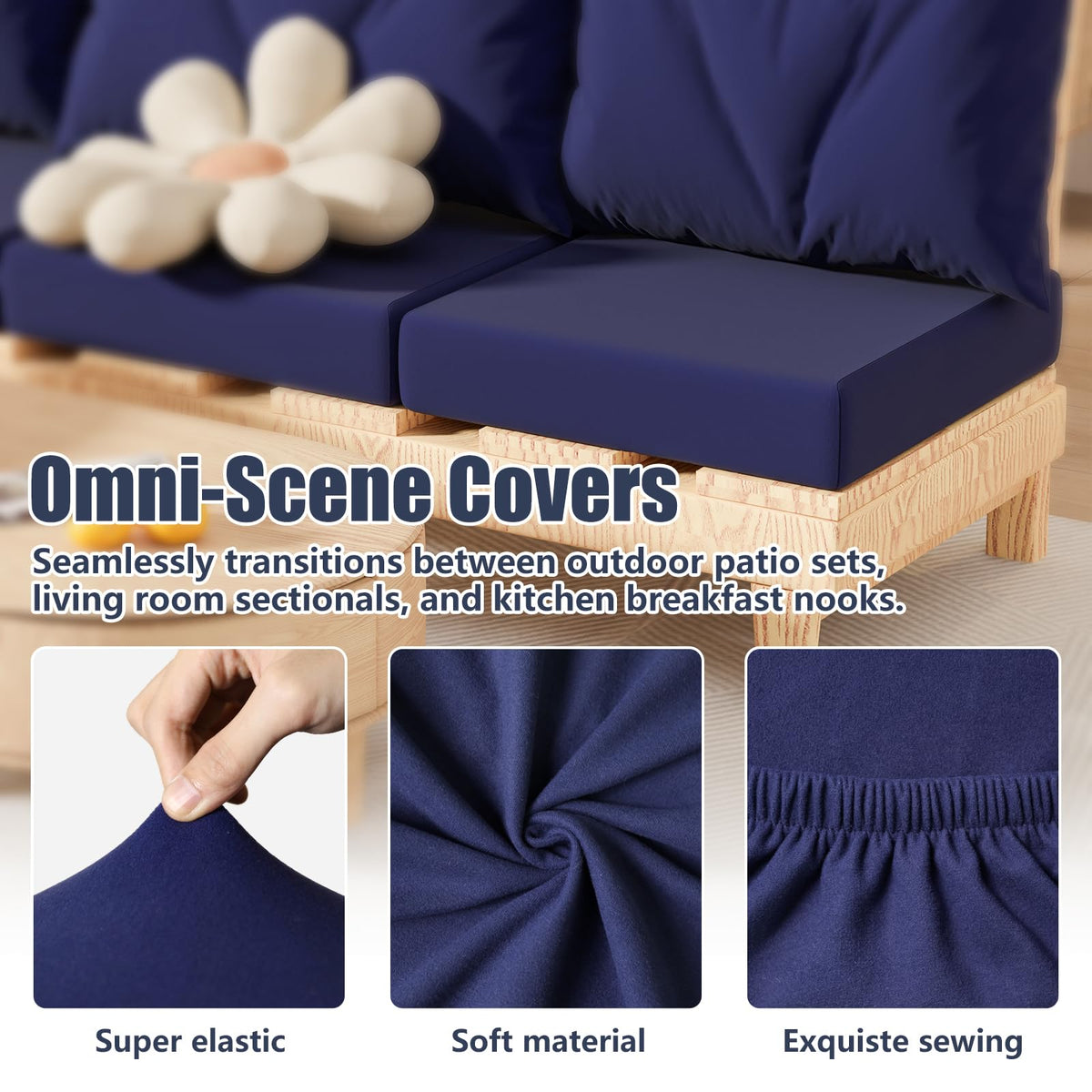 Vorshape sun-proof elastic cushion cover close-up highlights UV resistance