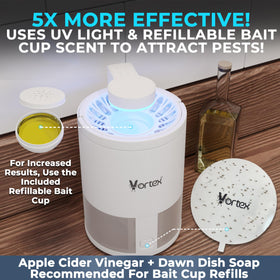 Vortex bait cup refill shows scent lure for stronger attraction.