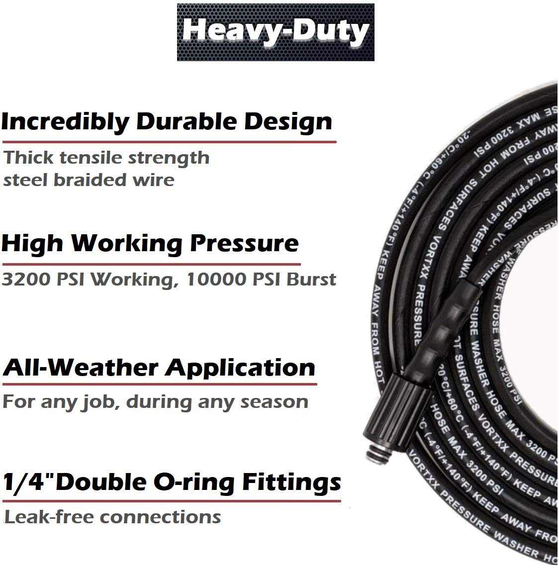 Vortxx hose 30ft length offers reach for mid range tasks