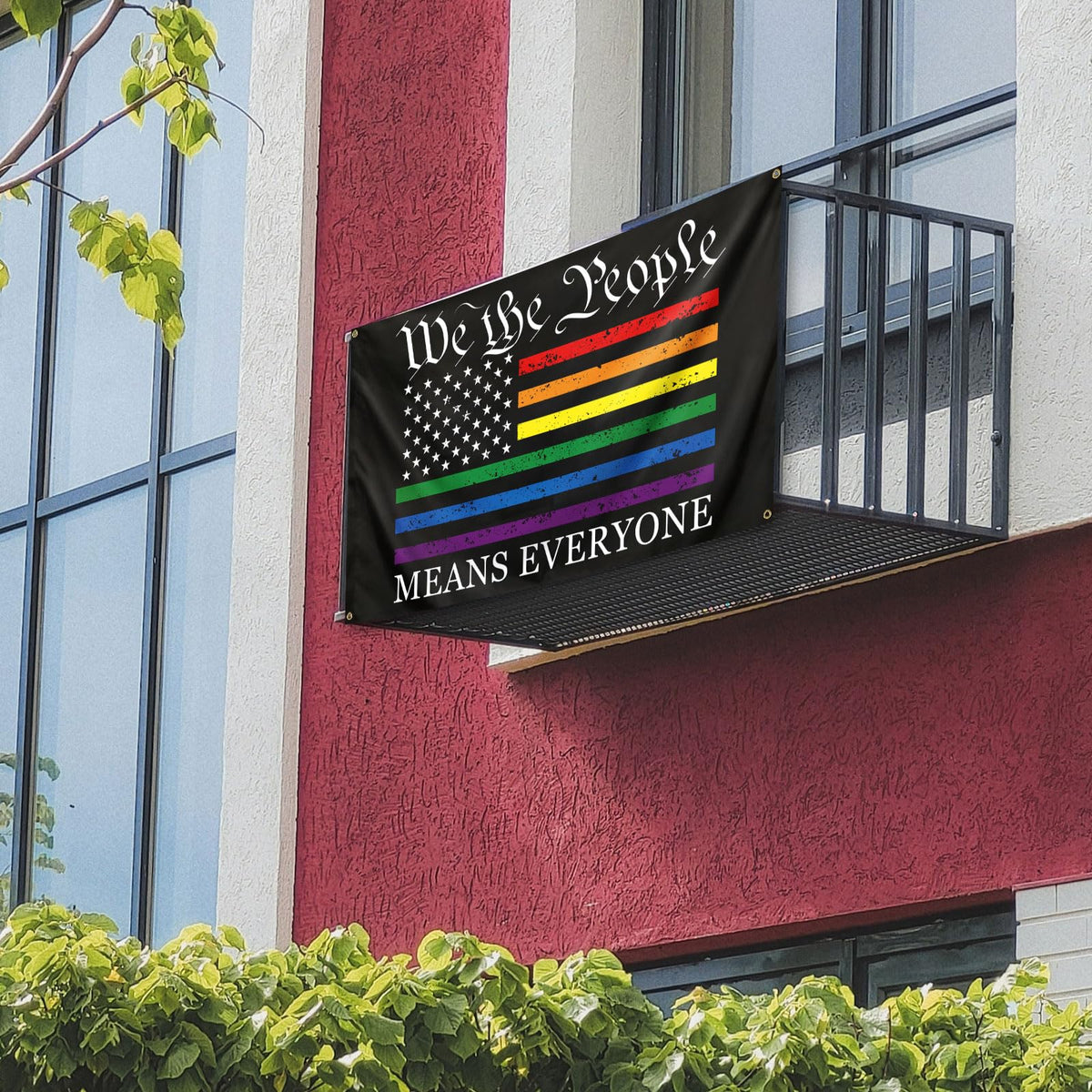 Vorupel durable polyester rainbow flag delivers bright colors for indoor or outdoor parties.